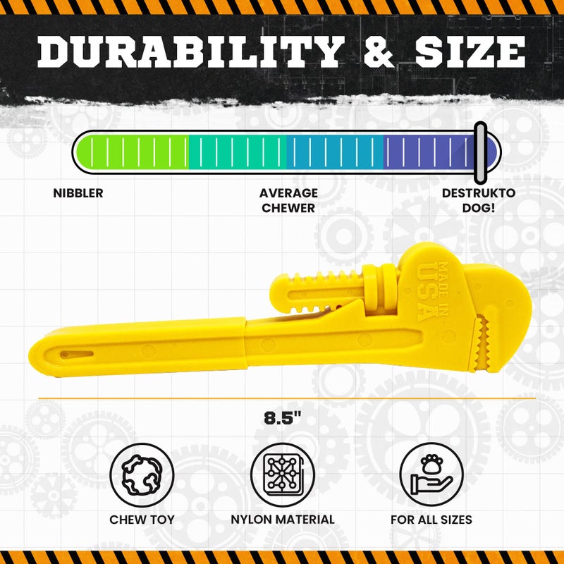 SodaPup Industrial Dog Pipe Wrench â€“ Durable Dog Chew Toy Made in USA from Non-Toxic, Pet Safe, Food Safe Nylon Material for Mental Stimulation, Clean Teeth, Fresh Breath, Problem Chewing, & More - Image 4